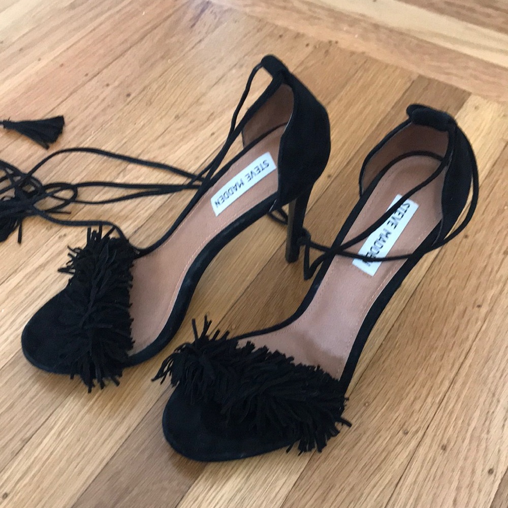 Steve Madden Fringe Ankle Strap Stiletto
